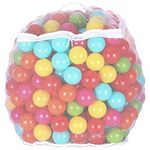 BalanceFrom Fitness Crush Proof Play Pit Balls with Reusable Mesh Storage Bag for Playpens, Bounce Houses, and Kiddie Pools, Multicolor