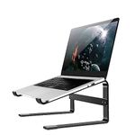 MMOBIEL Laptop Stand Tall - Laptop Riser 10 to 18 inches - Ventilated Laptop Holder Universal - Laptop Stand for Desk Compatible with MacBook, Notebook, ASUS and More - Incl. Tools - Black Aluminum