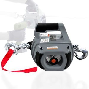 YATOINTO Portable Drill Winch of 1000 LB Pulling Capacity with 40 Feet Alloy Steel Wire Rope, Hand Winch for Dragging(Gray)