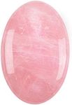 Rose Quartz Palm Stone Crystal - Natural Chakra Reiki Polished Healing Love Oval Pocket Worry Stone Crystals for Anxiety Stress Relief Therapy