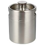 YaeBrew 2 L 64 oz Stainless Steel Mini Keg Growler Canteen Craft Beer Homebrewing Home Brew Beer Keg Growler - 64oz Beer Growler