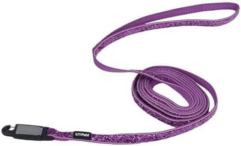Coastal Pet Li'l Pals Dog Leash with Glitter Overlay - For Walking Small Pets - Ensures Comfortable Stroll - Lightweight Leash with One-Handed E-Z Snap - Orchid Sparkles, 3/8" x6'