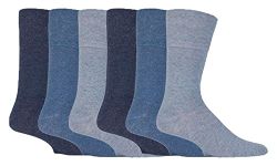 Gentle Grip - Mens 6 pairs of Diabetic Sock with Honey Comb Top and Hand linked Toe Seams - 6-11 UK 39-45 Eur, Blue, 6-11 UK 39-45 eur