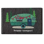 Aucuda Happy Camper RV Door Mat for Indoor Outside Entrance, Entrway Rugs Indoor Welcome Mat for Front Door, RV, 24"x16" Non-Slip Front Door Mats for Thanksgiving, Traps Dirt&Liquid Grey