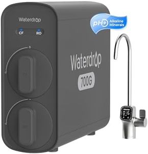 Waterdrop G5P700A Alkaline Mineral pH+ Reverse Osmosis Water Filter, NSF/ANSI 372 Certified, 700G Reverse Osmosis System, 8 Stage RO Water Filtration System, 2:1 Pure to Drain, Smart LED Faucet