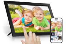 15.6 Inch WiFi Digital Photo Frame, 1366x768 HD IPS Touch Screen Photo Frame Electronic, 32GB Memory, Auto-Rotate, Wall Mountable, Share Photos/Videos Instantly via App from Anywhere