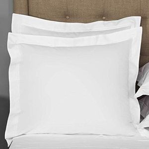 Crown Collection American Size Set of 2pcs Pillow Case 650 Thread Count Euro 26x26 Inch Size Export Quality White Solid Egyptian Cotton