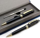 Sotania Free Engraving - Personalized Roller Ballpen, Ballpoint pen, Refillable Pens, Retractable Medium Refill Pen Black Ink, Custom Gifts for Men and Women, Classy Gift Box