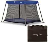 Dream On Me Travel Light Playard in Blue, Lightweight, Portable and Easy to Carry Baby Playard, Indoor and Outdoor - With a Soft and Comfortable Mattress Pad