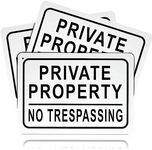 3 Pack Private Property No Trespassing Aluminium Sign 10" x 7" for Indoor Outdoor Use