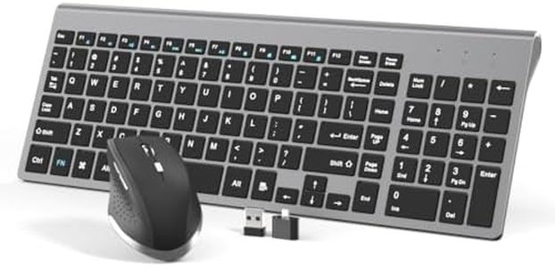 Wireless Keyboard and Mouse Combo Slim Wireless Keyboard with Numpad and Ergonomic 2400 DPI Mouse for Mac Windows