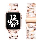 BesBand Band Compatible with Apple Watch Bands 38mm 40mm 41mm, Resin iWatch Bracelet for Series 9 8 7 6 5 4 3 2 1 SE Ultra Ultra2, Lightweight Strap Elegant Dressy Straps for Women Men, Nougat White