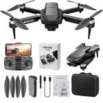 Amitasha F198 Drone with 4K 1080p HD Dual Camera Brushless Motor, One Click Takeoff/Landing 360° Flip Rolling Gesture Control Wi-Fi Camera Remote Control Drone with Follow Me Function 2 x 1800mAh Battery