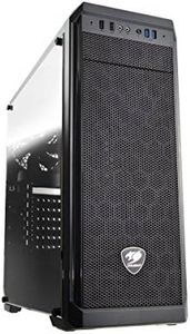 Cougar MX330-G MX330 Mid Tower Case with Full Tempered Glass Window and USB 3.0 , black