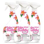 Bin Buddy Bin Freshening Frangipani Spray, 500ml, Pack of 3, Kills Germs, Leaves Your Bin Smelling Great - Suitable for Indoor and Outdoor Bins