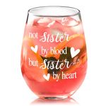 Joymaking Sister Gifts, Best Friend Birthday Gifts for Women, Stemless Wine Glass, Sister in Law Gifts, Friendship Gifts for Women Colleagues Friends Birthday Christmas 17 oz