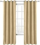 ChadMade Blackout Lined Premium Velvet Curtain Cream 84Wx72L Inch (1 Panel), Eyelet Grommet for Livingroom Bedroom Theater Studio, Birkin Collection