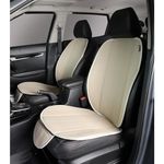 AIRCOMFORT® Car seat Cover Protector Back Rest Support car seat mat Set Front Cushion Sheet Non- Slip Interior Seats Cover- fit for Most Cars (Driver & Co-Passenger Seat Cover (4 Piece Set), Beige)