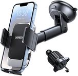 UGREEN Car Phone Holder Mount for Dashboard Windshield Air Vent 3 in 1 Universal Cell Phone Holder for Car Cradle Compatible with iPhone 16 15 14 13 12, Galaxy S24 Ultra, Strong Suction Cup