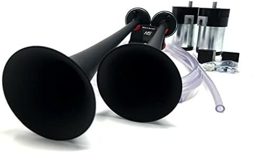 Mega Blast Air Horns For Trucks, Cars, SUVs, Train Sound, Extremely Loud, Black