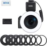 Godox RING72 Macro LED Ring Light, with 8 Lens Adapter Rings, 5600K Color Temperature Compatible with Sony Canon Nikon DSLR Camera