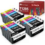 Toner Kingdom T1295 Multipack Ink Cartridges T1291 T1292 T1293 T1294 Compatible for Epson Stylus SX535WD Ink Cartridges Stylus SX425W SX445W SX235W SX535WD WF 3520 (6Black 3Cyan 3Magenta 3Yellow)