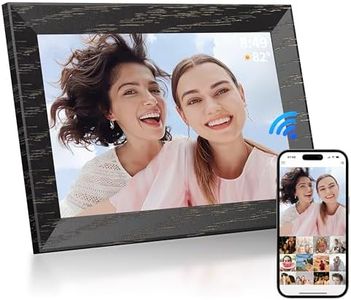BYYBUO 10.1 Inch WiFi Digital Photo Frame, 1280 x 800 IPS Touchscreen Picture Frame, 16G Walnut brown, Auto-Rotate, Share Photos or Videos via the Uhale App(No Built-in Battery) Prime