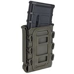 IDOGEAR Mag Pouch 5.56mm 7.62mm Rifle Magazine Pouch Softshell Mag Carrier with MOLLE Clips (a.Ranger Green(Molle Clip))