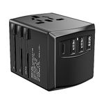 Universal Travel Adapter, Worldwide Travel Plug with 3 USB A and 1 USB C, Travel Adapter Surge Protection, Universal Adapter for US UK EU AU