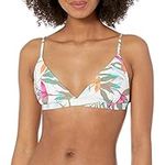 Roxy Women's Standard Print Beach Classics Fixed Tri Top, Bright White Floral of Paradis, Large