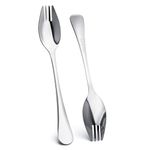 Spork 6-Pack Long Handle and Heavy Duty 18/10 Stainless Steel Sporks for Home Use and Outdoor Camping by KAISHANE