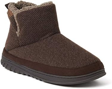 Dearfoams Men's James Woven Boot Slipper, Coffee, Large