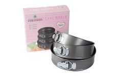 ARIANA HOMEWARE Set of 3 Round Cake TIN Set Non Stick Spring Form Loose Base Baking PAN Tray(Approx Size: 20/22 / 24 cm)