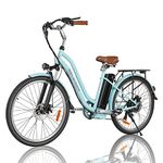 GELEISEN Electric Bike for Adults, 26" Ebikes, Peak 750W 500W Electric Cruiser Bike with 696Wh /450Wh Removable Battery, 40km/h Electric Bicycle w/ 7-Speed & Front Suspension(Fits for 5'3"- 6'5")