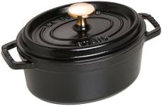 Staub Cast Iron Roaster/Cocotte, Oval 17 cm, 1 L, Black