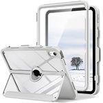 MoKo Case for iPad 10th Generation with Pencil Holder, iPad Case 10th Generation 2022 10.9 inch, Built-in Screen Protector Clear Back, Multi Angle Viewing Stand, Auto Wake/Sleep, Light Gray