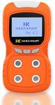 HARDKRAFT 4 in Gas Detector, Rechargeable Portable 4 in 1 Gas Clip 4-Gas Monitor Meter Tester Analyzer Sound Light Shock (Orange)