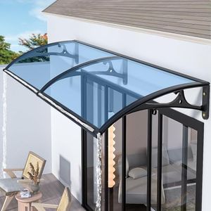 Awnings for Windows Outside - Awning for Door Entrance Aluminum Bracket Awnings 32x64in Front Doors/Windows Overhang Awning Canopy for Porch/Patio/Deck/Cellar UV/Rain/Snow Protection