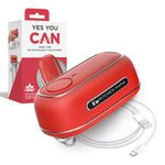 Kitchen Mama Orbit One Rechargeable Can Opener: Hands-Free Operation, Type-C Charging, Automatic Shut-Off, Smooth Edge, Professional-Grade Blade for Large Cans, Includes Elegant Storage Box (Red)