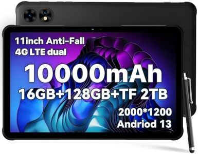 UMIDIGI 2025 Rugged Tablets 11 inch Lighter than other,2K Display 16GB+128GB(TF 2TB) Heavy Duty Work Tablet 10000mAh 20W Fast Charge,Active T1 Waterproof Tablet Android/ 16MP*2/8Core/Sim*2/BT/GPS/OTG