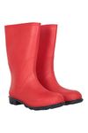 Mountain Warehouse Plain Kids Wellies - Waterproof, Soft Jersey Lined Wellington Boots with Gripped Sole for Boys & Girls - for Spring Summer, Rain, School, Outdoors Red Kids Shoe Size 2 UK