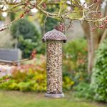 Garden Mile 26cm Peanut Bird Feeder Hanging Mesh Caged Bird Feeder Garden Outdoor Wild Bird Feeding Station Suitable for Peanuts Feeding Station with Acorn Design and Twist Top (Peanut Feeder)