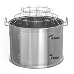 onlyfire Stainless Steel Smoking Chamber Middle Cooking System for Weber 57cm Kettle Charcoal Grill (Ring+ Bacon Hanger Rack Kit), Turn your Kettle into Smokey Mountain Cooker