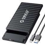 ORICO 2.5" Hard Drive Enclosure, 6Gbps USB 3.1 Gen 1 Tool-Free External Hard Drive Enclosure for 2.5 inch 7mm/9.5mm SATA HDD & SSD, Support UASP, with USB Cable.(Black)