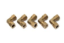 LTWFITTING 1/2-Inch OD 90 Degree Compression Union Elbow,Brass Compression Fitting(Pack of 5)