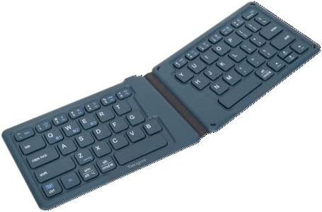 Targus Ergonomic Foldable Bluetooth Keyboard, Split Travel Keyboard Wireless, Rechargeable Portable Wireless Keyboard for Android iPhone Microsoft & Apple Tablets, Blue (PKF00302US)