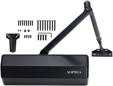 Sophia Door Closer Commercial Heavy Duty DK4000 Automatic Door Closer Adjustable Size 1-6, Grade 1 Auto Hydraulic Door Hinge Closer for High Traffic Areas - ADA Compliant & UL Listed, Matte Black