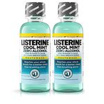 Listerine Cool Mint Zero Alcohol Mouthwash, Travel Size 3.2 Ounces (95ml) - Pack of 2