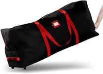 Zober Christmas Tree Storage Bag 7.5 Ft - Rolling Christmas Tree Storage Box - Tear-Proof 600D Oxford, Durable Handles and Wheels - Large Christmas Tree Bag - Black