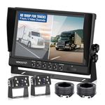 RV Backup Camera System Wired Kit, 9" AHD DVR Monitor with 1080P IP69 Waterproof/Night Vision Rear and Front Camera for RV Truck/Semi Box Truck/Trailer VEKOOTO(N92)